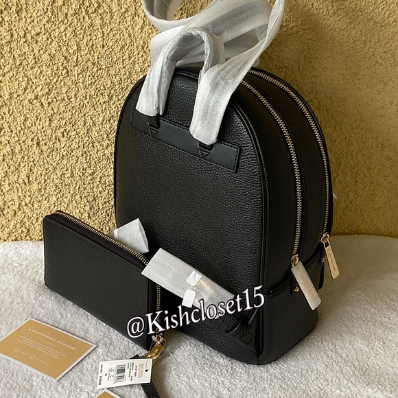 NWT Michael Kors Medium Backpack & Large Phone Wallet Black Set - Picture 5 of 15